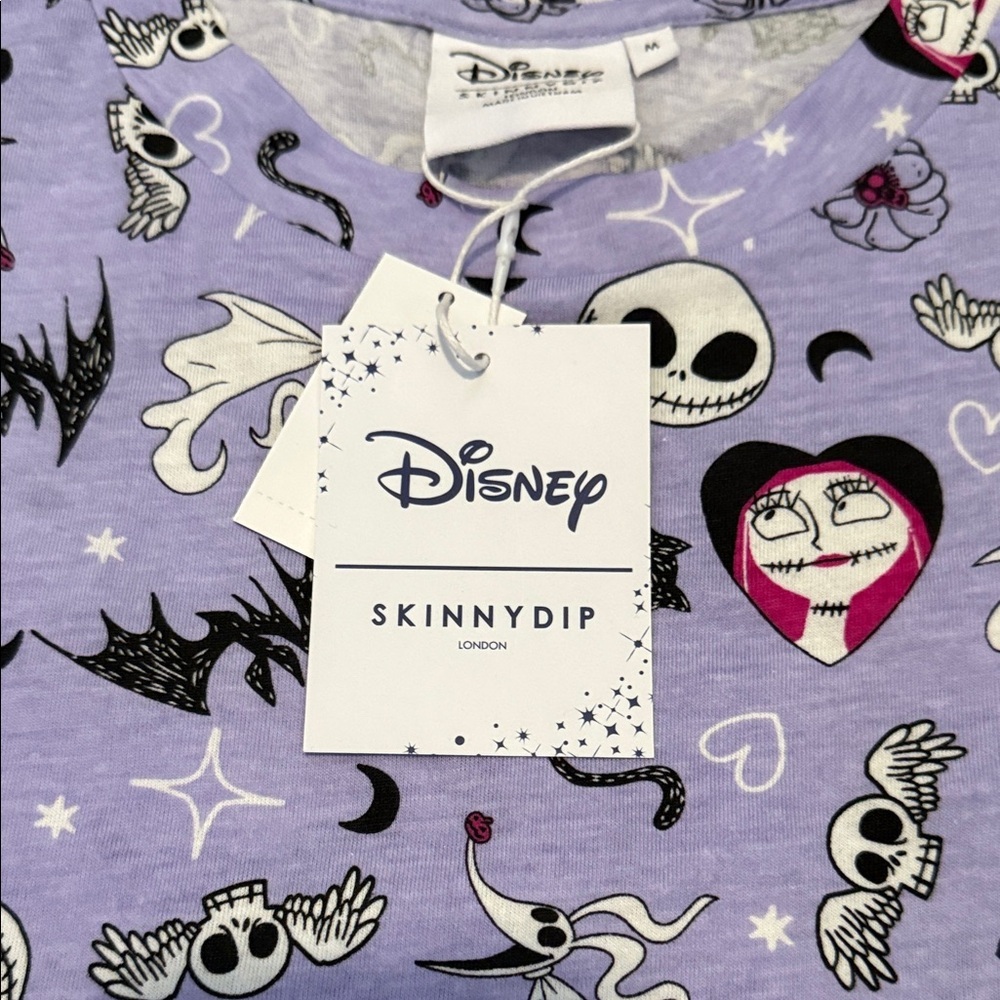 New Disney Nightmare Before Christmas Purple Graphic Women's 2 Piece Pajama Set - Picture 5 of 7